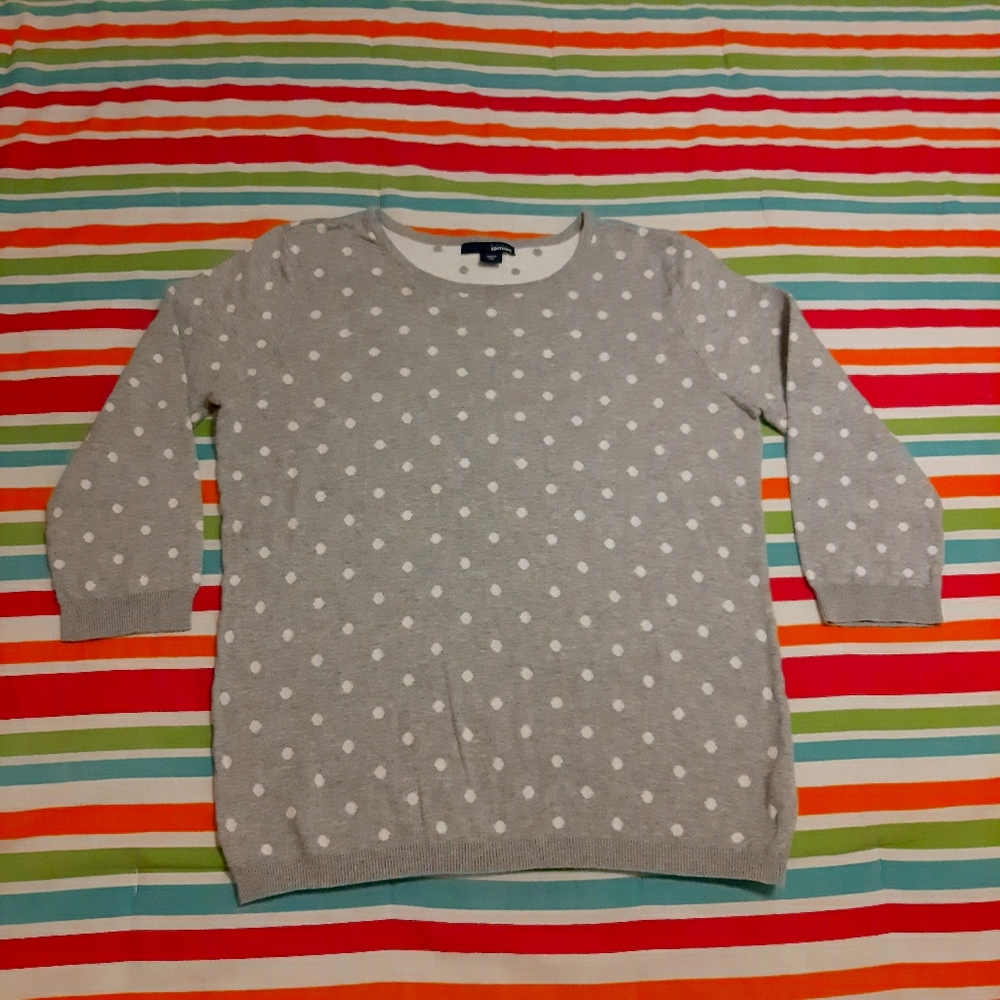 Basic editions polka dot sweater